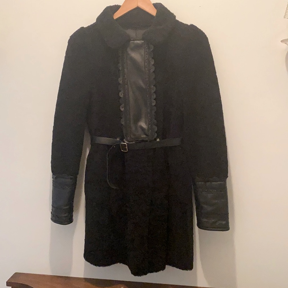 Black sheepskin coat